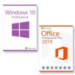 Microsoft Windows 10 Professional + Microsoft Office 2019 Professional Plus licenses for 3 devices