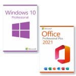 Microsoft Windows 10 Professional + Microsoft Office 2021 Professional Plus licenses for 3 devices